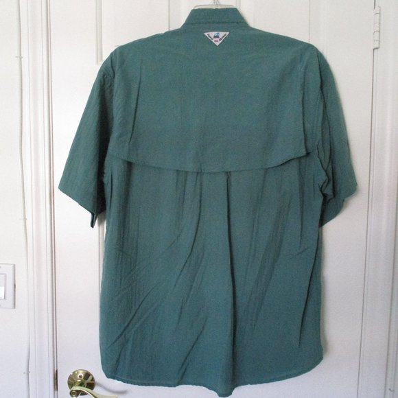 Against the Elements Mens S/S Emerald Green Nylon Vented Fishing Shirt - Size XL - Picture 3 of 3